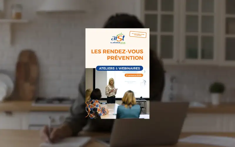Couverture du calendrier du second semestre 2026 des rendez-vous prévention de l'AIST - La prévention active